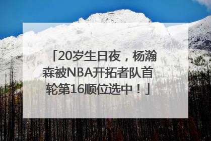 20岁生日夜，杨瀚森被NBA开拓者队首轮第16顺位选中！