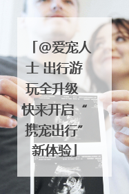@爱宠人士 出行游玩全升级 快来开启“携宠出行”新体验