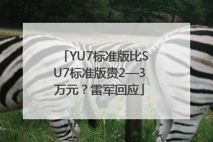 YU7标准版比SU7标准版贵2—3万元？雷军回应
